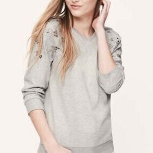 ↓$18 Ann Taylor LOFT Floral Lace Cutout XS Sweater